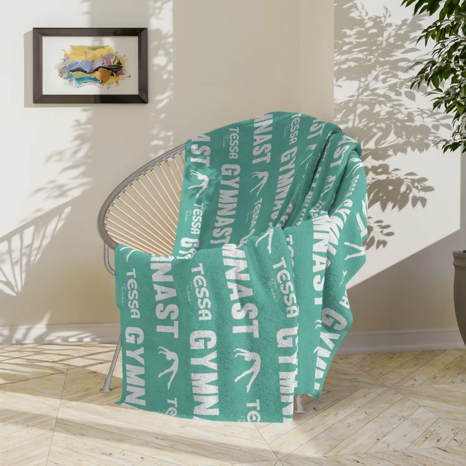 Personalized Gymnast Custom Name Kids Blanket