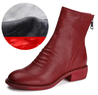 Sheepskin Handmade Chelsea Boots Red