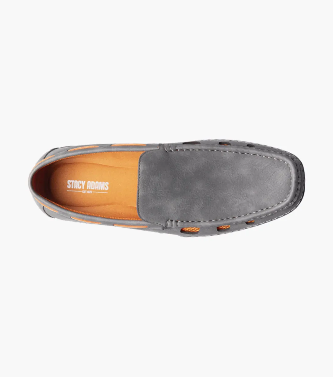 Stacy Adams Grey Delray Moc Toe Slip On Shoes