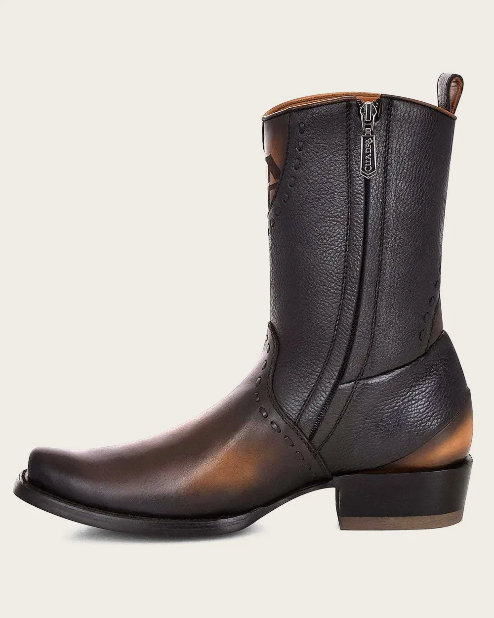Urban engraved brown boot
