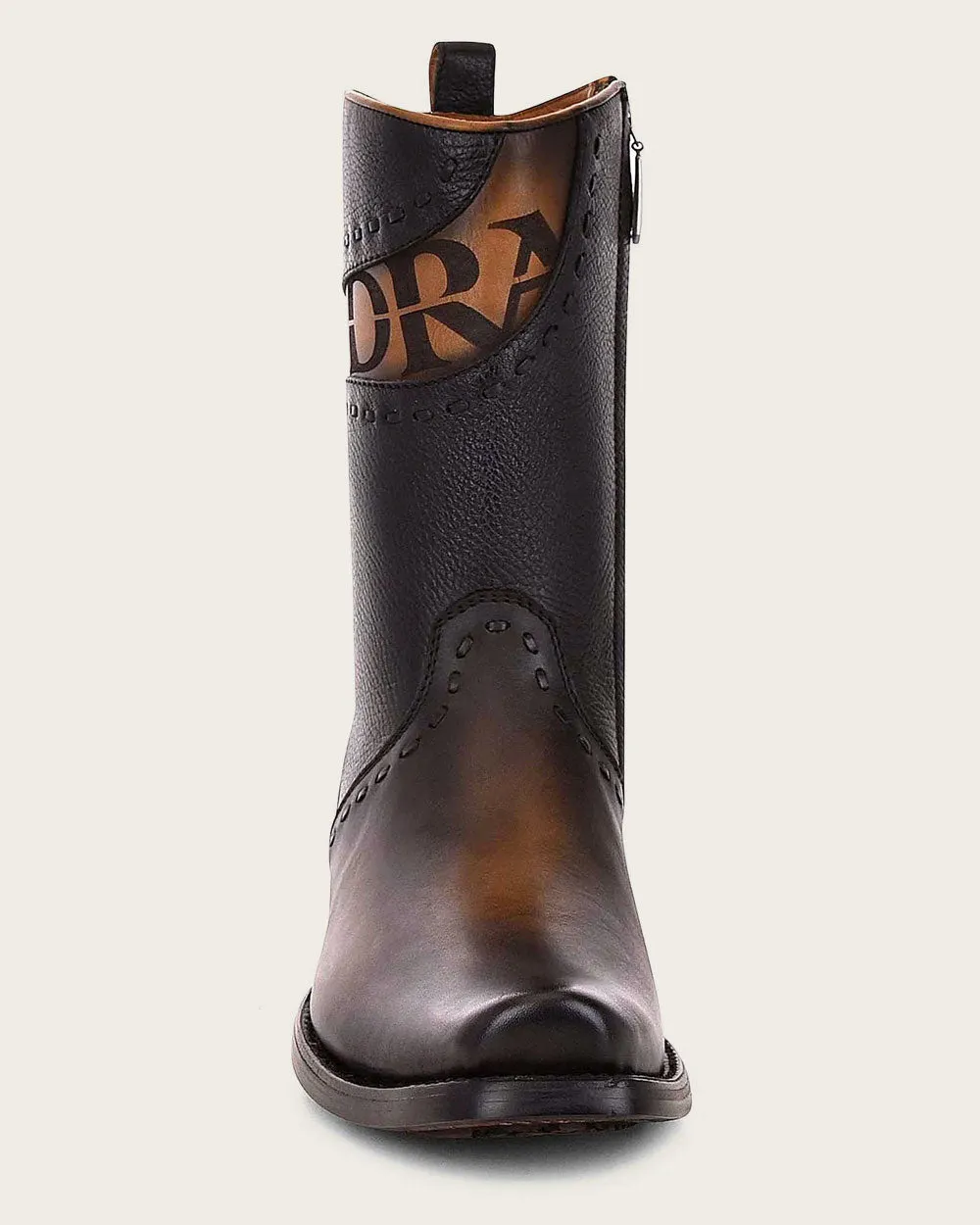 Urban engraved brown boot
