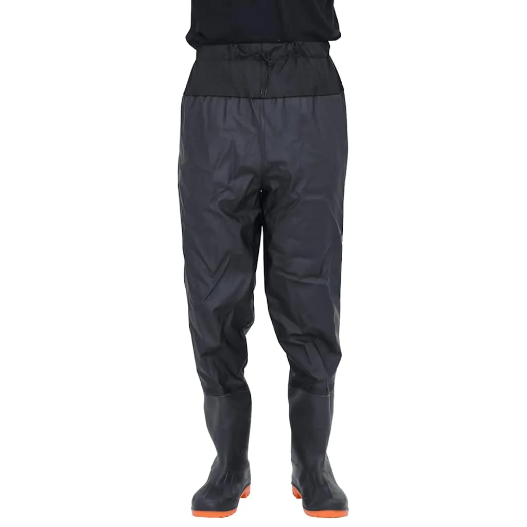 vidaXL Waist Waders with Boots Black Size 45
