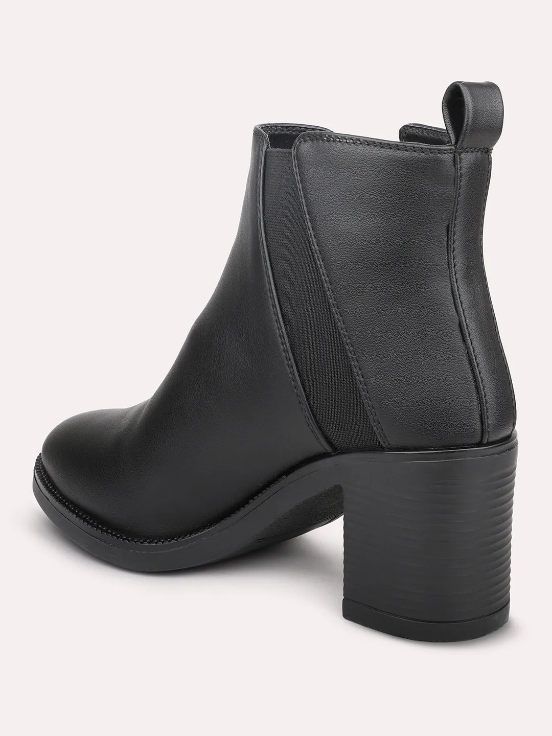 Women Black Block Heel Boots