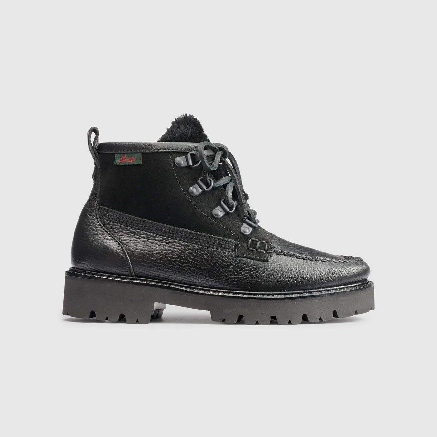 WOMENS MIXED MEDIA RANGER SUPER LUG BOOT WITH SHEARLING